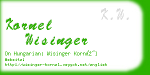 kornel wisinger business card